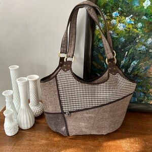 Classic Jak's (JAK'S) Houndstooth & Tweed Handbag!